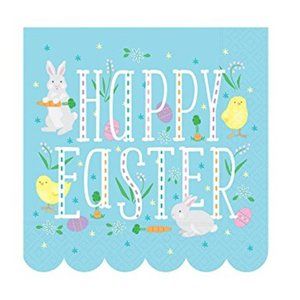 Happy Easter Bunnies Beverage Paper Napkins 20 ct
